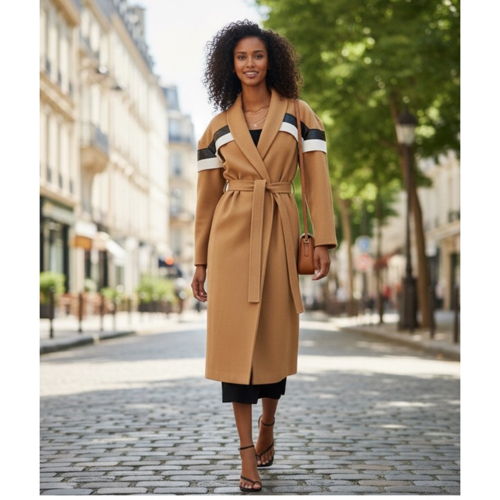NWT Making the Cut Season 2 Episode 6 Winning Look Andrea's Wool Camel Coat S